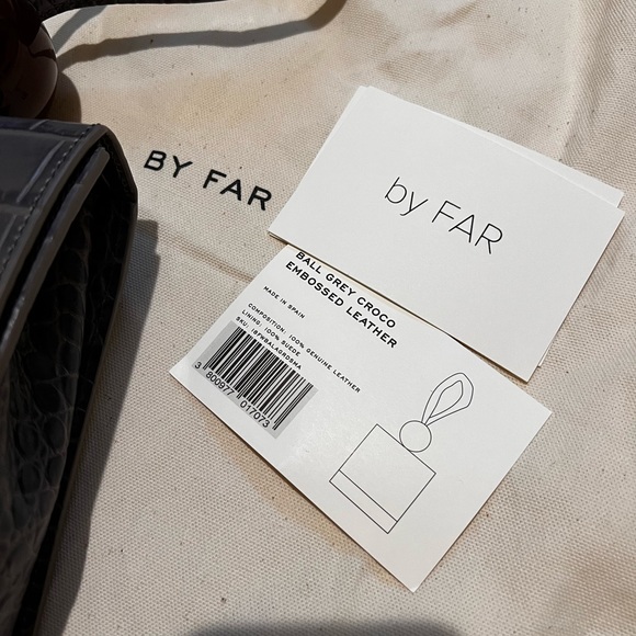 NWT BY Far Ball Croco-Embossed Leather Top Handle Bag - Picture 7 of 10